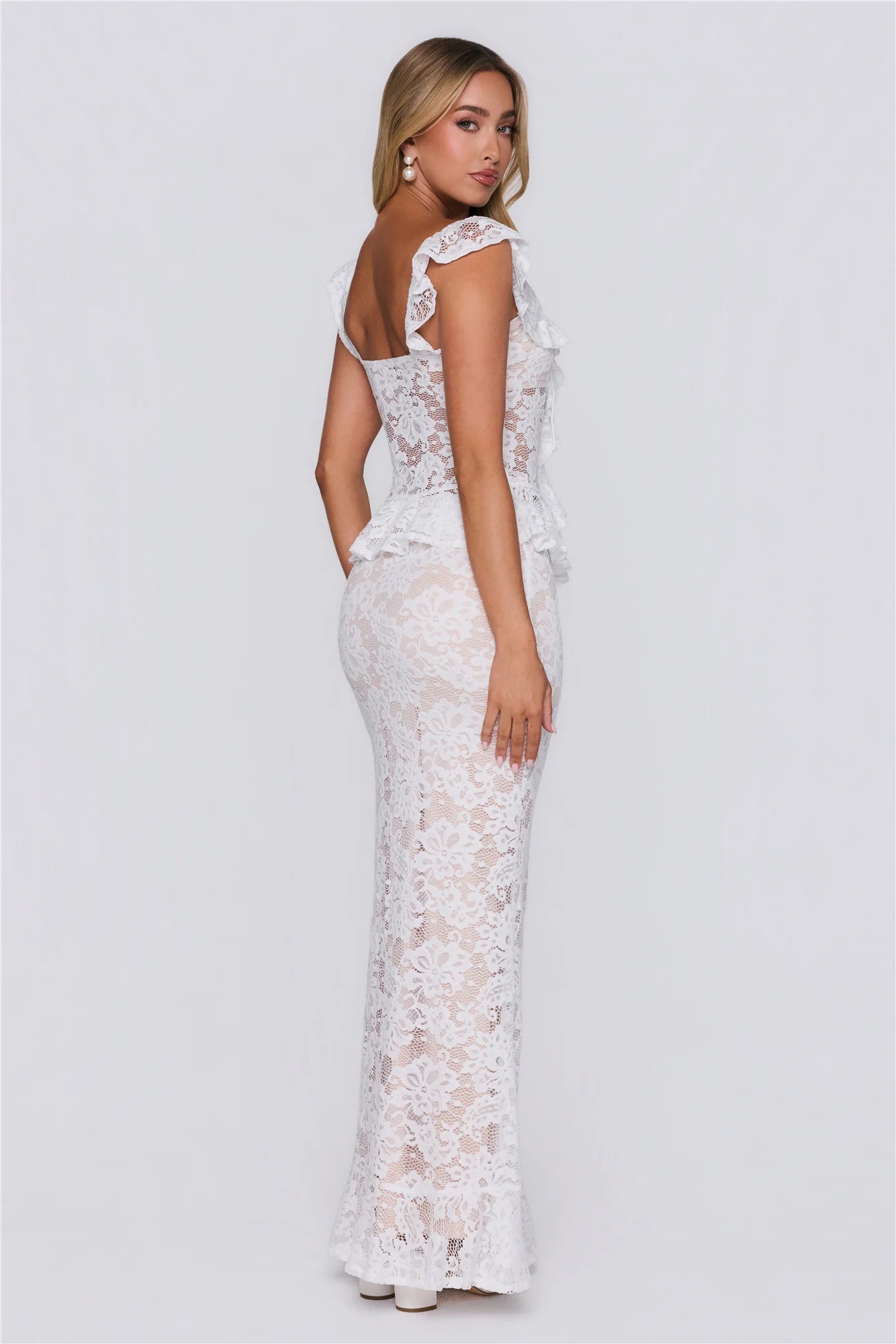Written In Love Lace Top White