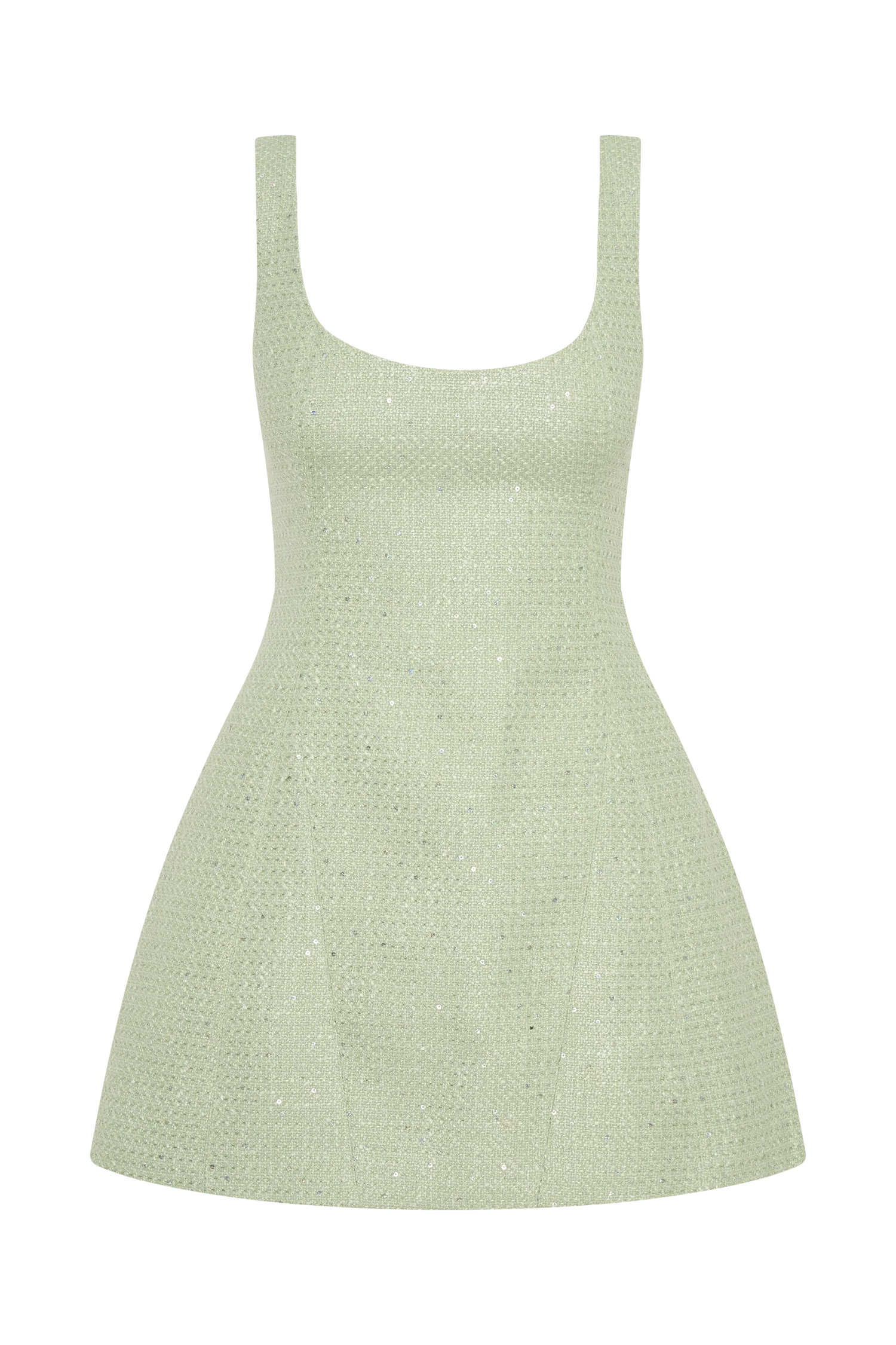 Beth Tweed Mini Dress - Pastel Green