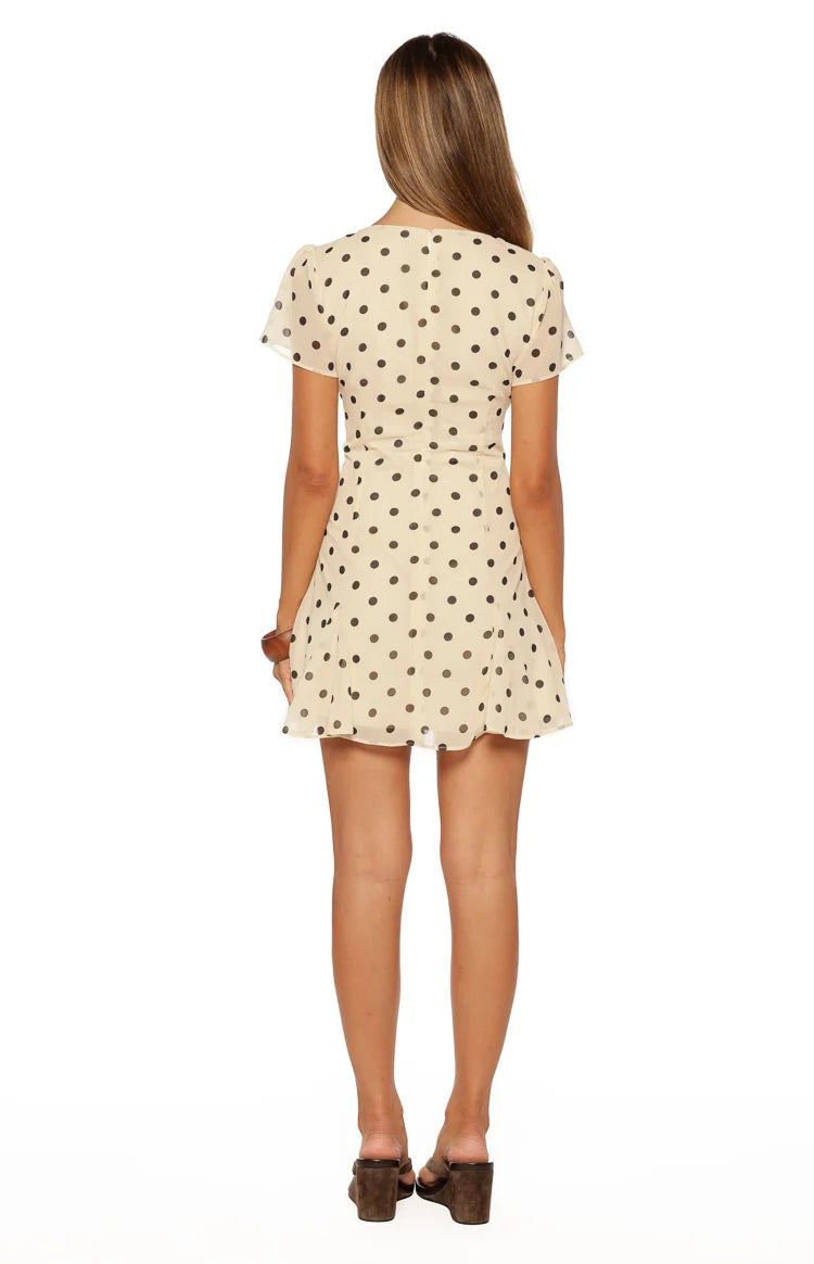 Koda Cream Polka Dot Mini Dress